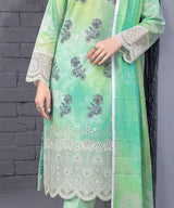 Mint Green Embroidered Unstitched Suit Embroidery Detail