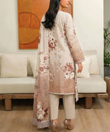 Multicolor Unstitched 3PCS Suit Shirt Back View