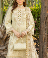 Champagne Beige Embroidered Unstitched 3PC Suit