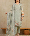 Olive Green Embroidered 3 Piece Suit Full View