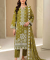 Olive Embroidered 3Piece Suit Full View