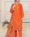 Orange Embroidered 3 Piece Suit Full View