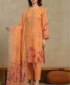 Orange Embroidered 3 Piece Suit Full View