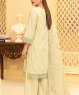 Pale Color Embroidered Unstitched Suit Back Design