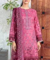 PinkEmbroideredUnstitched3PCSuitFrontView