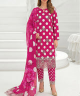 Pink Embroidered 3Piece Suit Full View