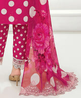 Pink Unstitched 3PC Suit Printed Dupatta Design