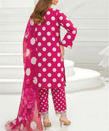Pink Unstitched 3PC Suit Shirt Back View
