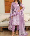 Purple Unstitched 3PC SuitShirt Back View