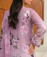Purple Unstitched 3PC Suit Shirt Back View
