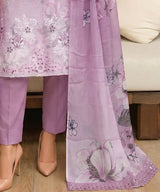 Purple Unstitched 3PCS suit Shirt Back View
