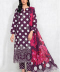 Purple Embroidered 3Piece Suit Full View