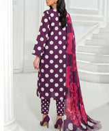 Purple Embroidered Unstitched Suit Back Design