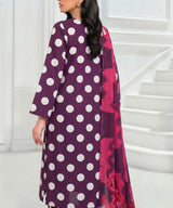 Purple Unstitched 3PC Suit Shirt Back View