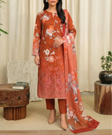 Red Unstitched 3PC Suit Shirt Back View