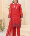 Red Embroidered 3Piece Suit Full View