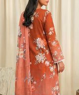Red Unstitched 3PC Suit Shirt Back View