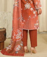 Red Unstitched 3PC Suit Shirt Back View