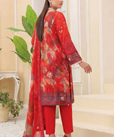 Red Unstitched 3PC Suit Shirt Back View