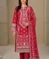 Red Embroidered 3Piece Suit Full View 1