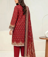 Red Unstitched 3PC Suit Shirt Back View