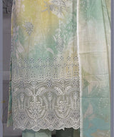 Sage Green Unstitched Embroidered Suit Embroidery Detail