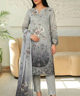 Silver Unstitched 3PC Suit Shirt Back View