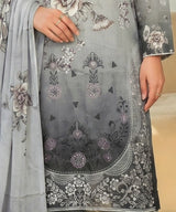 Silver Unstitched 3PC Suit Shirt Back View
