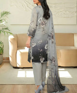 Silver Unstitched 3PC Suit Shirt Back View