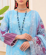 Sky Blue Embroidered Unstitched Suit Embroidery Detail
