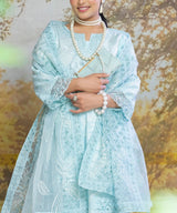 Sky Blue Embroidered Unstitched Suit Embroidery Detail_2