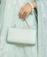 Sky Blue Matching Hand bag Purse Close Up