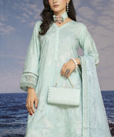 Sky Blue Unstitched Embroidered Suit Embroidery Detail