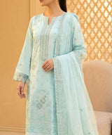 Sky Blue Unstitched Premium Fabric Texture