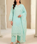 Sky Blue Embroidered 3Piece Suit Full View 1