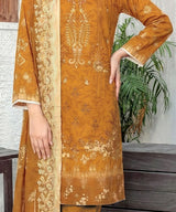 Toffee Embroidered Unstitched Suit Design