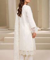 White Embroidered Unstitched 3PC Suit