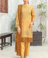 Yellow Embroidered Unstitched 3 Piece Suit Full View