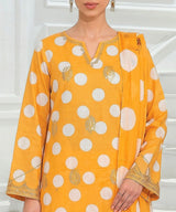 Yellow Embroidered Unstitched 3PC Suit