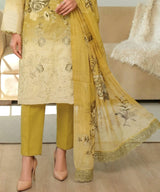 Yellow Unstitched 3PC Suit Trouser Fabric Quality
